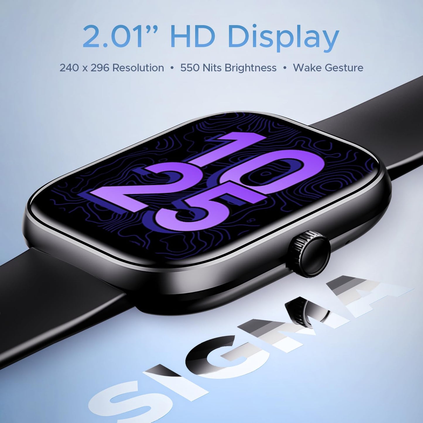 (Open Box) boAt Wave Sigma w/ 2.01" (5.1 cm) HD Display,Bluetooth Calling, Coins, DIY Watch Face Studio, 700+ Active Modes, HR&SpO2 Monitoring, Energy and Sleep Scores, Smart Watch for Men & Women(Active Black)