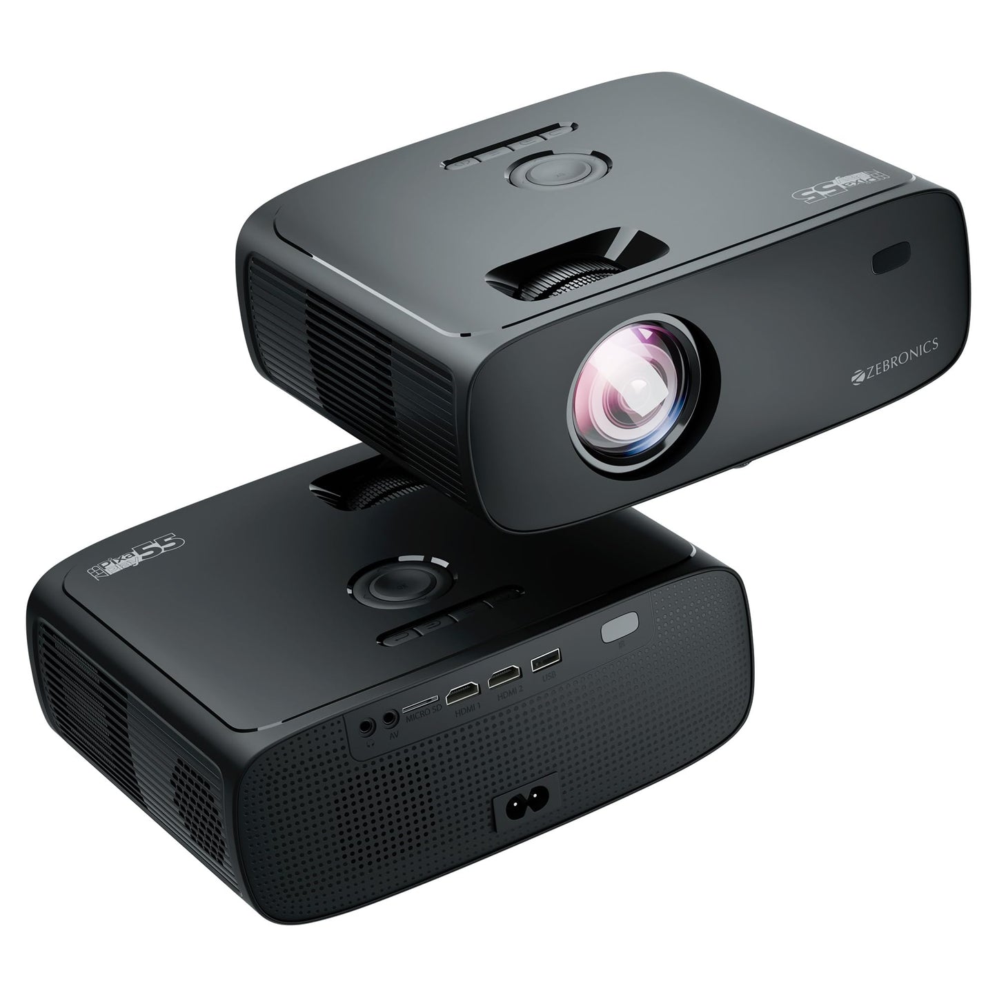 (Open Box) ZEBRONICS PIXAPLAY 15 Smart LED Projector with Dolby Audio, 5500 lumens, 4K Support, 180 Inch Screen Size, Supports Miracast, Bluetooth, USB, HDMI, WiFi, APP Support, 1080p Native