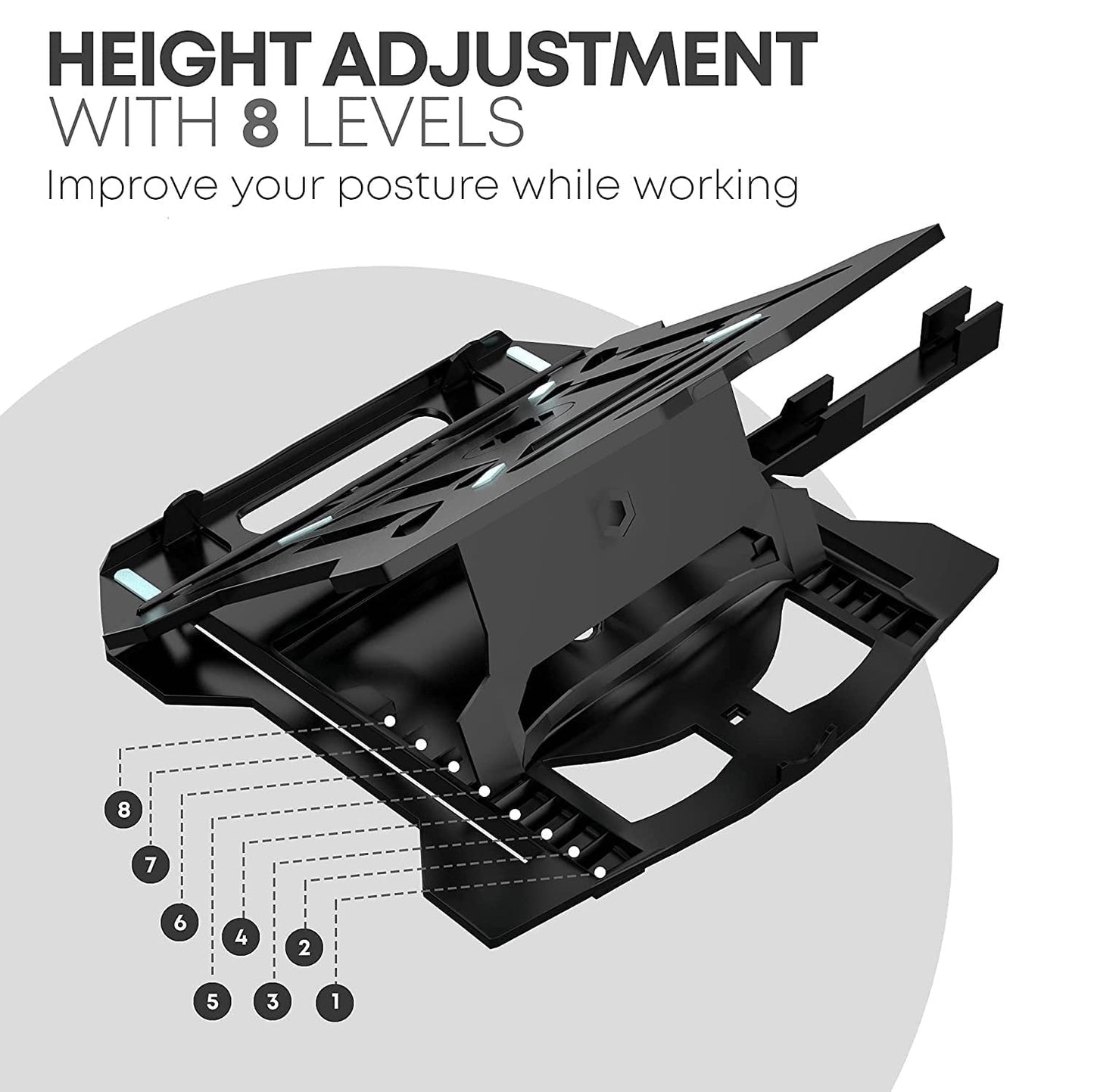 (Open Box) Dyazo Laptop Stand Riser | Ventilated | Portable | Foldable Compatible for MacBook Notebook 12 inches/30cm /13 inches /33cm/14.1 inches/35cm/15.6 inches/39.6cm Laptops