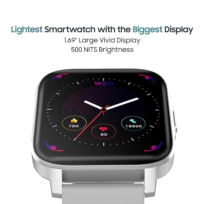 (Open Box) TAGG Verve NEO Smartwatch 1.69‰۪‰۪ HD Display | 60+ Sports Modes | 10 Days Battery | 150+ Maximum Watch Face Library | Waterproof | 24 * 7 HeartRate & Blood Oxygen Tracking | Games & Calculator