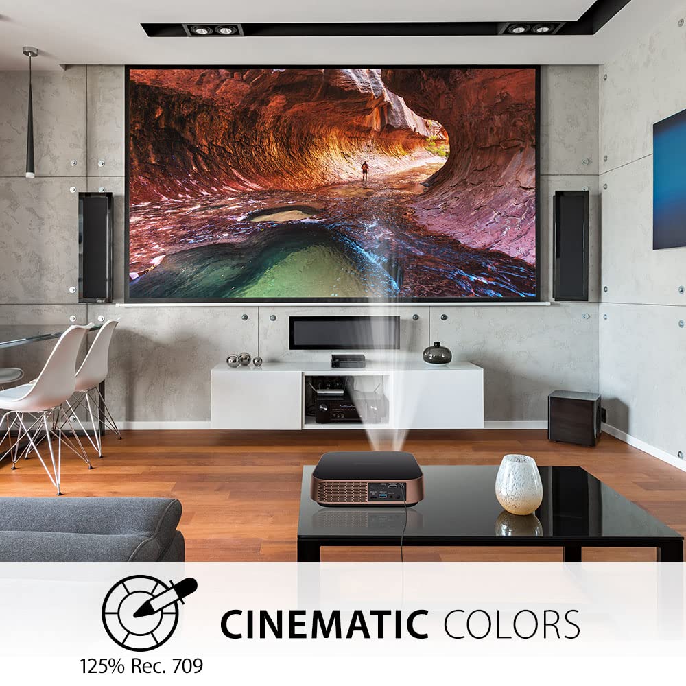 (Open Box) Viewsonic M1 Mini Portable Projector | Jbl Speaker | Hdmi | Auto Keystone |Built-in Battery |100" Projection Image 854 X 480 | 100 Lumen - White