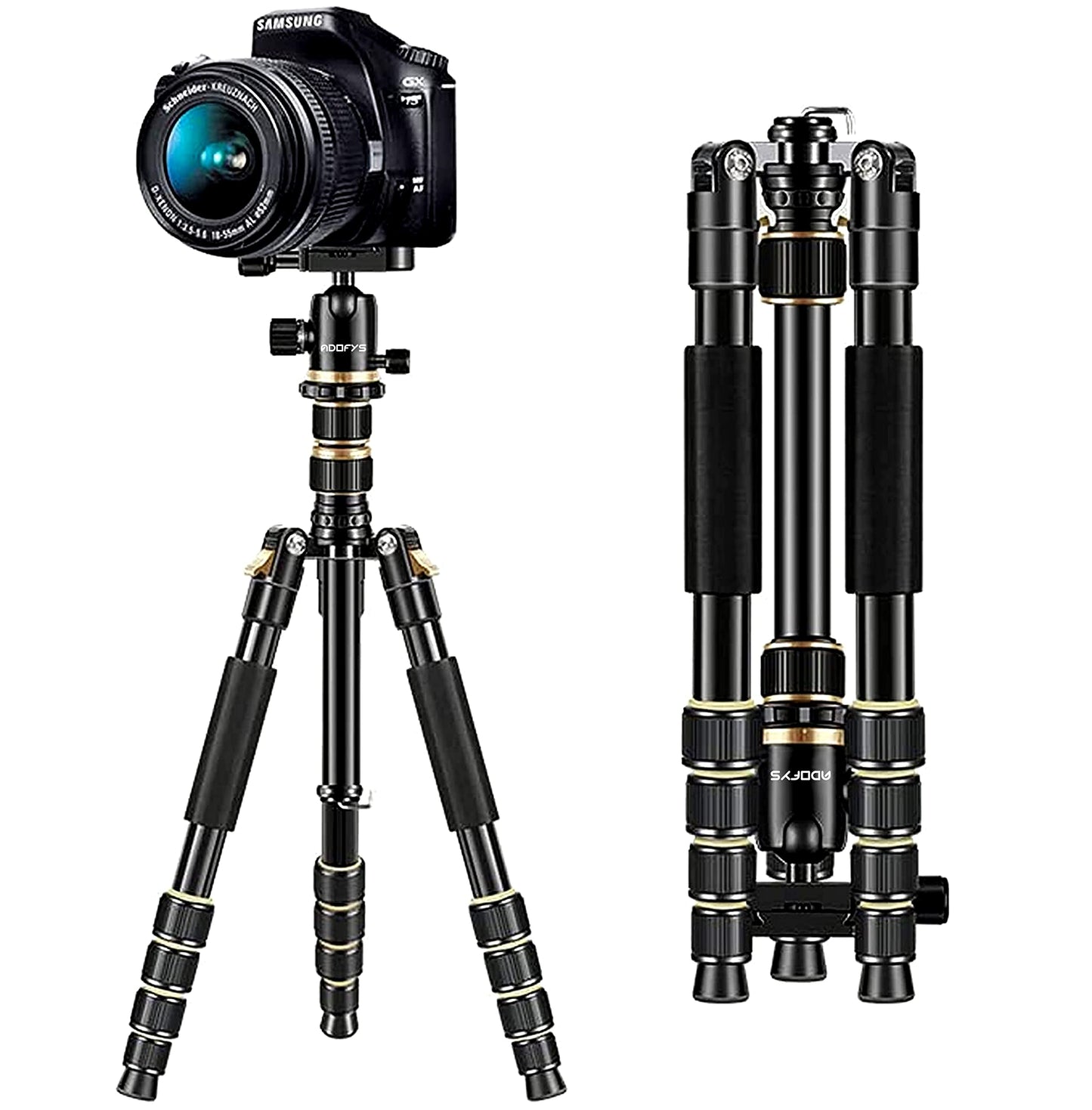 (Open Box) Adofys 70” Aluminium Camera Tripod with Travel Bag and Phone Holder |Operating Height: 70 inch | Maximum Load Capacity up to 5kg | Compatible with All Cameras, Cell Phones, Projector, Webcam