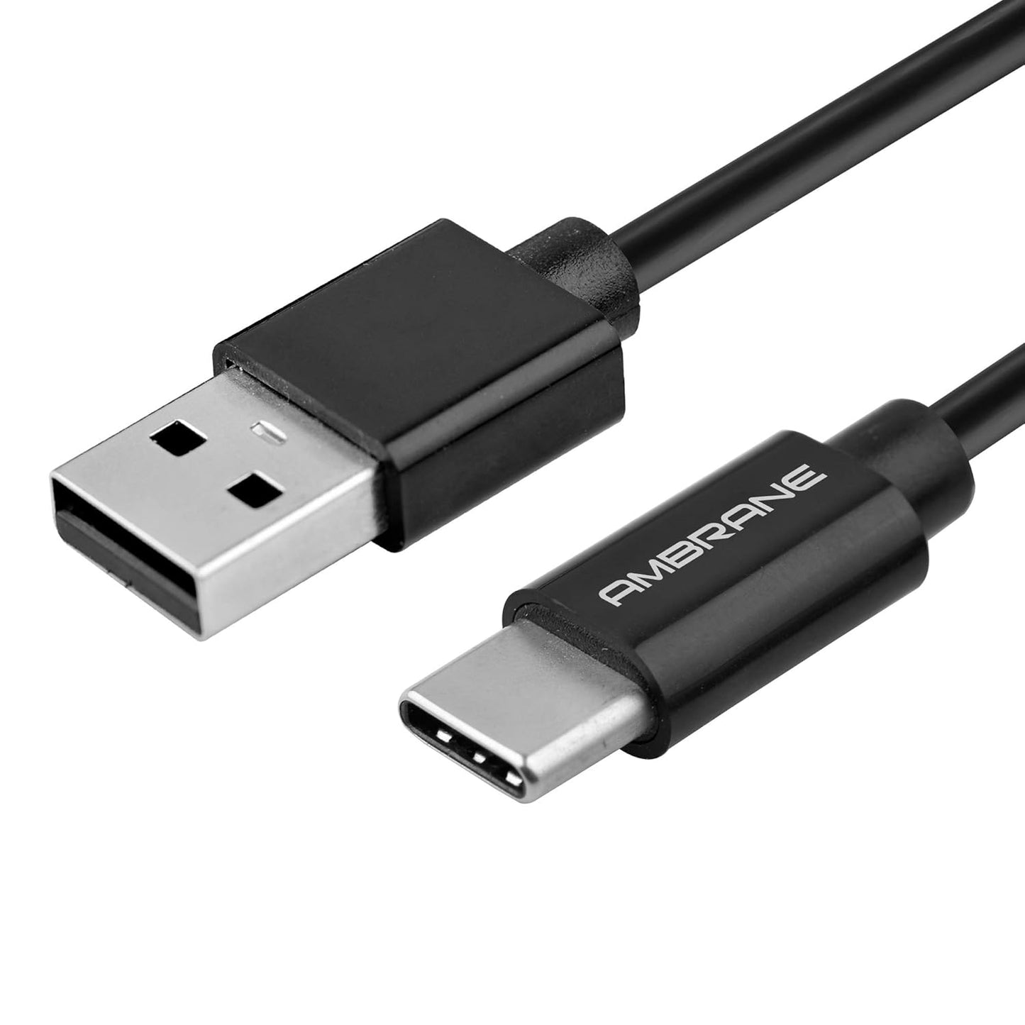 (Open Box) Ambrane ACT-2 2.4A Type C to USB A Fast Charging Cable for Type C Mobiles (2 Meter, 6.6 Feet) (White)