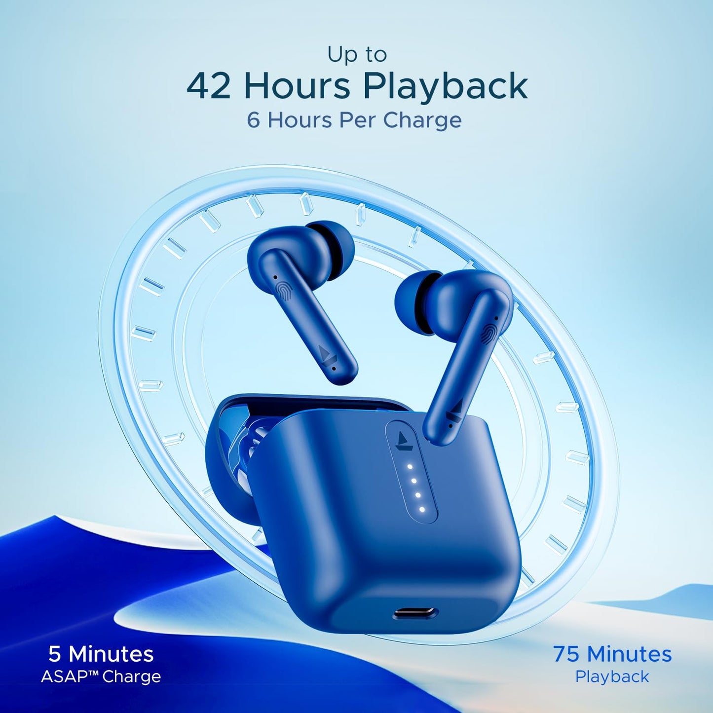(Without Box) boAt Airdopes 141 Bluetooth Truly Wireless in-Ear Earbuds w/ 42H Playtime,Low Latency Mode for Gaming, ENx Tech, IWP, IPX4 Water Resistance, Smooth Touch Controls