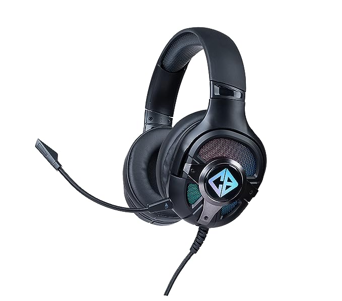 (Open Box) Cosmic Byte Oberon 7.1 RGB Gaming Headset with Dual Input- USB and 3.5mm Jack, Detachable Microphone, 90å¡ Rotatable Earcups (Black)