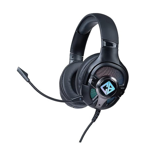 (Open Box) Cosmic Byte Oberon 7.1 RGB Gaming Headset with Dual Input- USB and 3.5mm Jack, Detachable Microphone, 90å¡ Rotatable Earcups (Black)