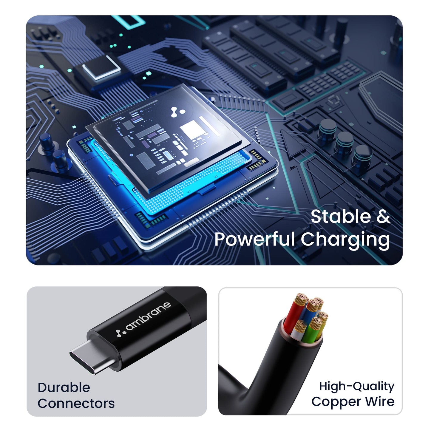 (Open Box) Ambrane 2.4A Fast Charging Output Cable with Micro to USB for Mobile, Neckband, True Wireless Earphone Charging, 480mbps Data Sync Speed, 1m Length (ACM - AZ1, Black)