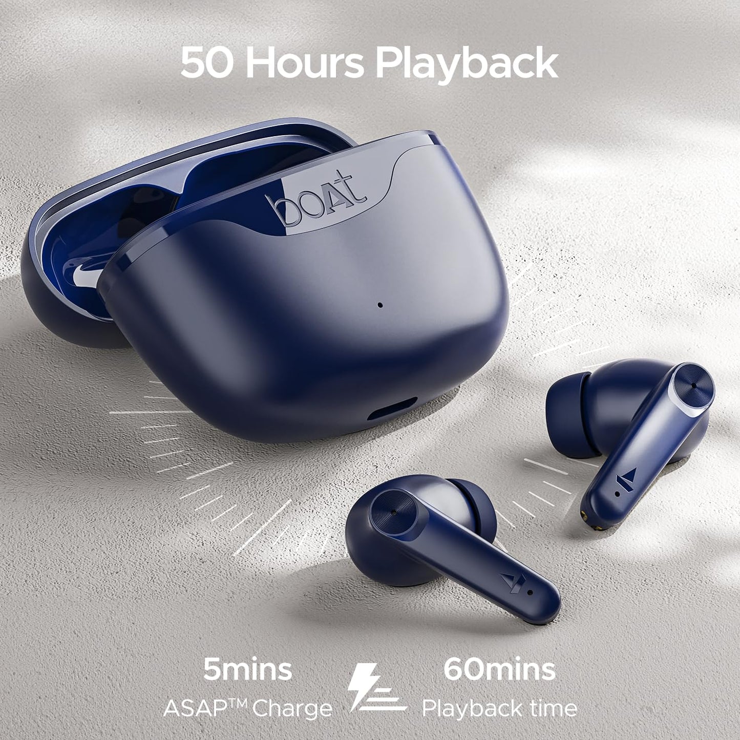 (Open Box)boAt Airdopes 207 Tws in Ear Earbuds with 50 Hrs Playtime, Quad Mics with Enx Tech, ASAP Charging, Iwp Tech, Beast Mode with 50 Ms Low Latency, Bluetooth V5.3, USB Type-C Port & Ipx5(Bold Blue)