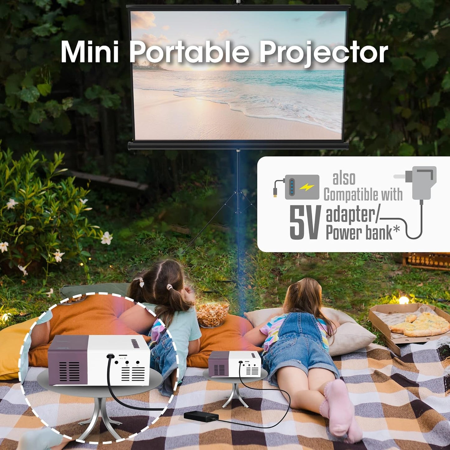 (Open Box) Zebronics Pixaplay 11 Portable LED Projector with FHD 1080p Support | 1500 Lumens | 150'' Large Screen | Dual Power Input,Built-in-Speaker, Remote Control and a Compact Design