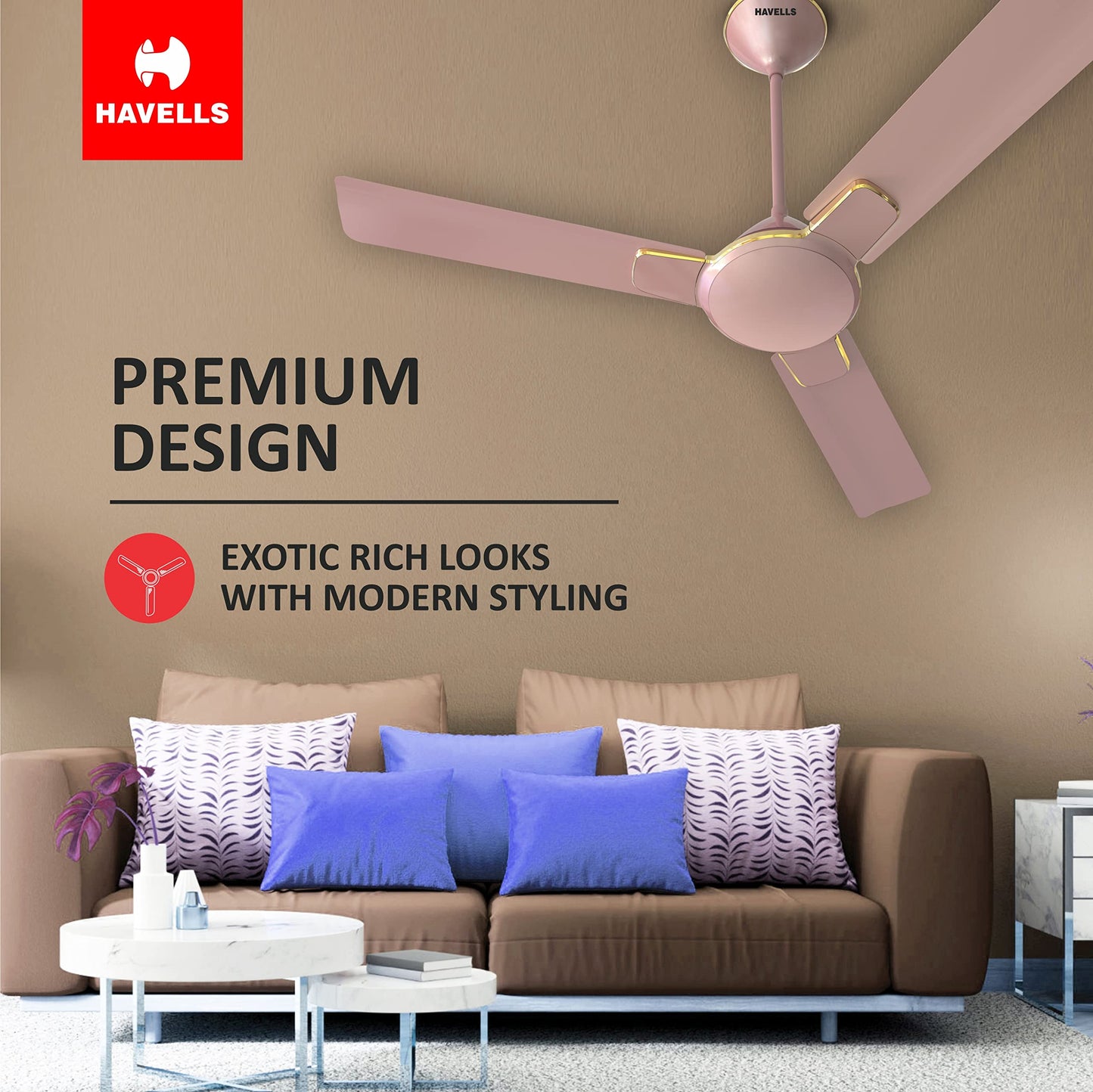 Havells 1200 mm FAN ENTICER ES BEIGE COPPER, 2 Star