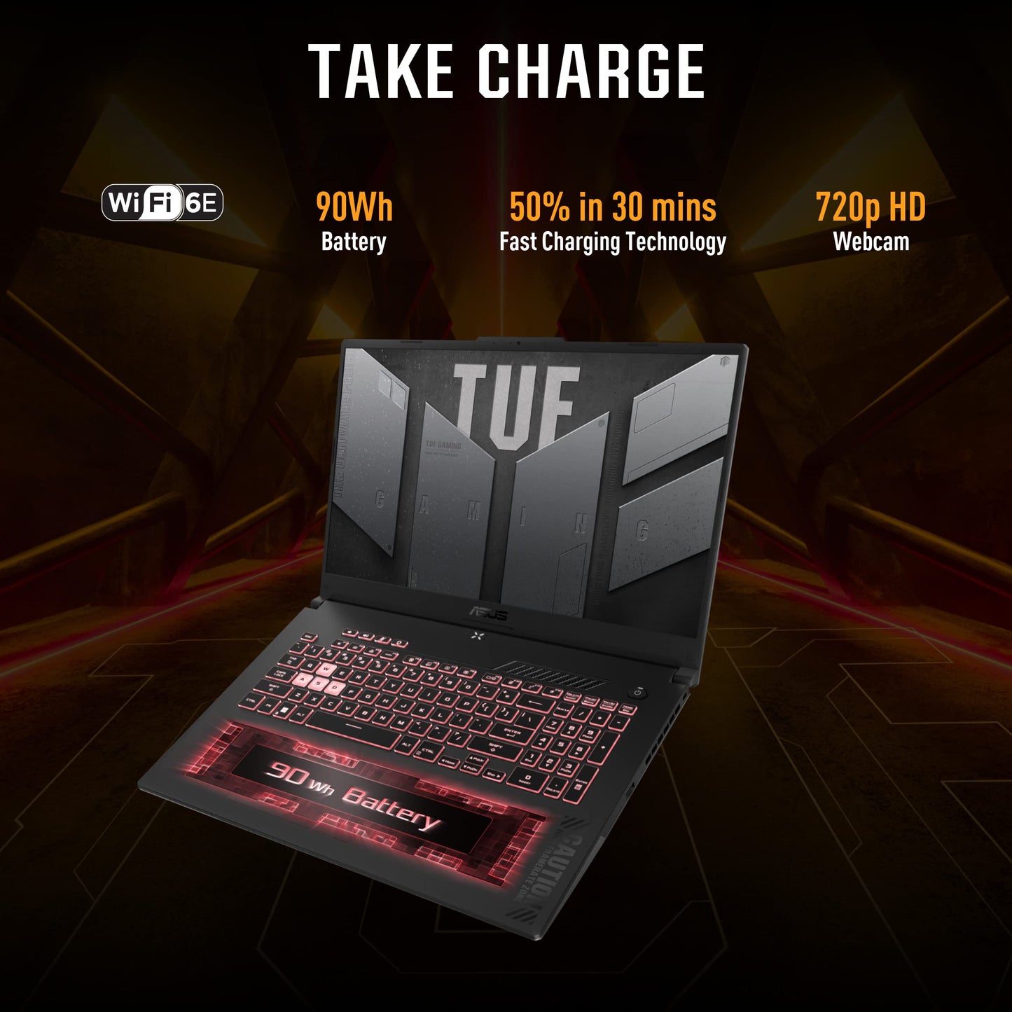 (Brand Refurbished)ASUS TUF Gaming F15 (2023) Gaming Laptop, 90WHr Battery, Intel Core i7-12700H 12th Gen, 15.6" FHD 144Hz, 8GB RTX 4060, (16GB RAM/512GB SSD/Windows 11//1-Zone RGB/Gray/2.20 Kg), FX507ZV-LP094W