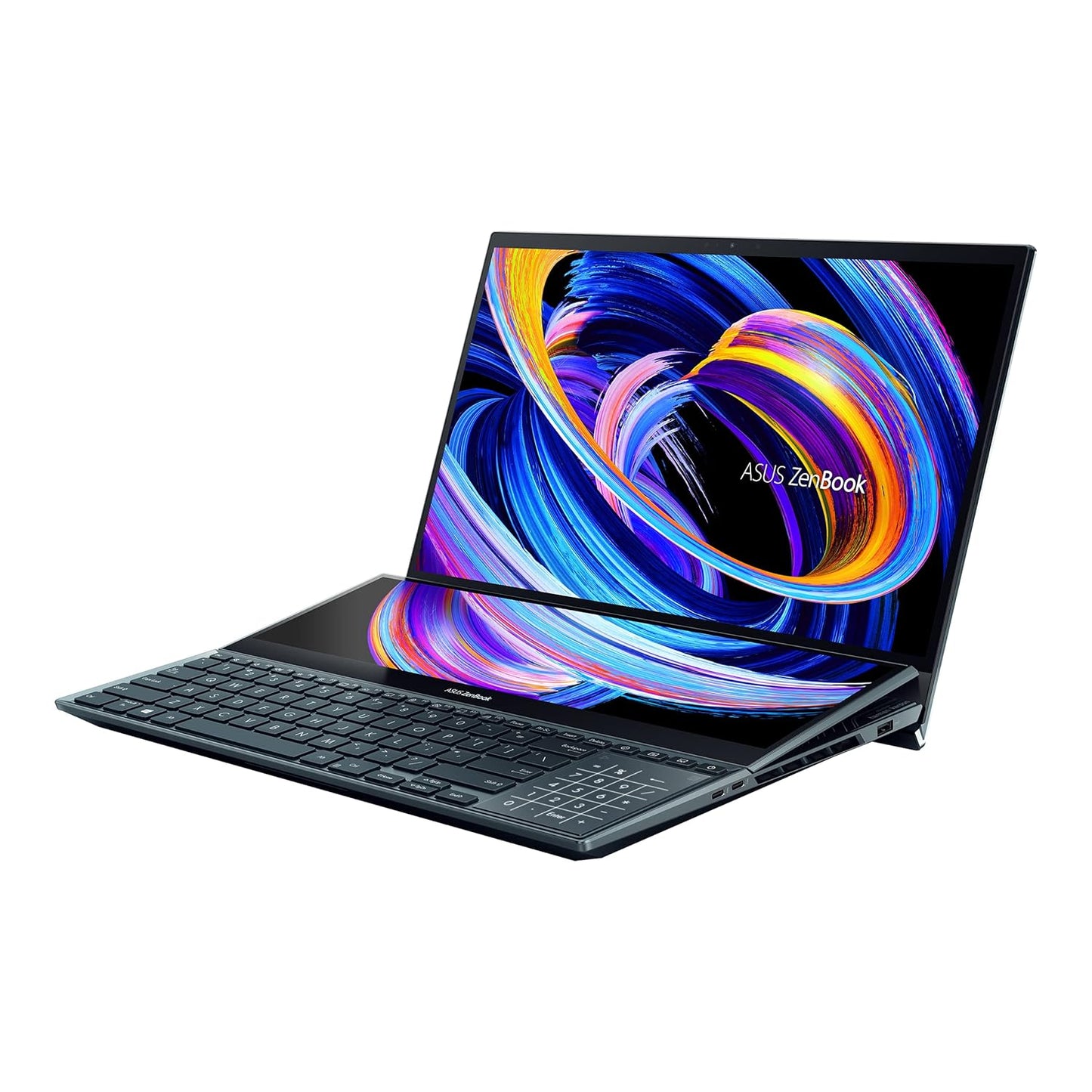 (Brand Refurbished) ASUS ZenBook Pro Duo 15 OLED (2021) UX582HM-H701WS, Core i7-11800H 11th Gen, 15.6" 4K Dual-Screen Touch Laptop /16GB/1TB SSD/nVidia RTX 3060-6GB/Windows 11/Celestial Blue//Soft Stand/Stylus/Palm Rest