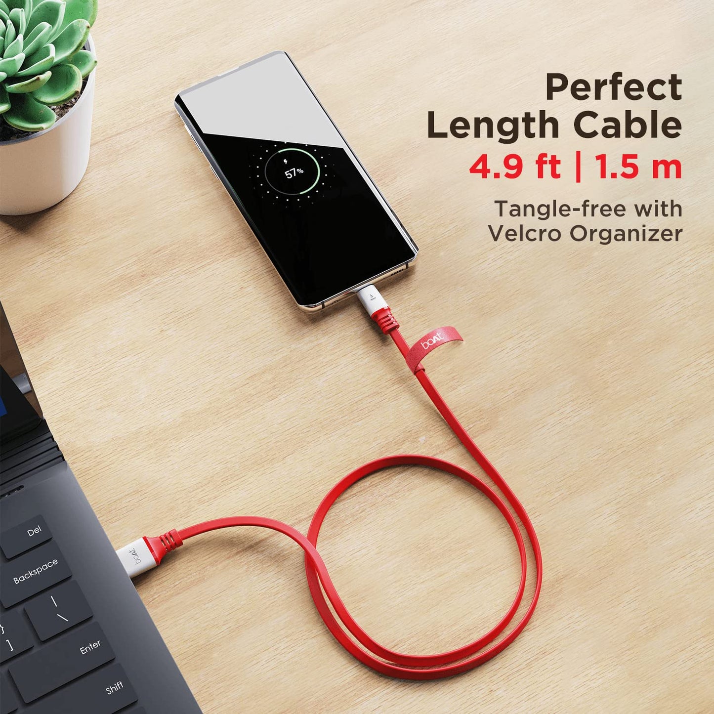 (Open Box) boAt Type C A325/A320 Tangle-free, Sturdy Type C Cable with 3A Rapid Charging & 480 Mbps Data Transmission Speed, Compatible with Smartphones & Tablets(Black)