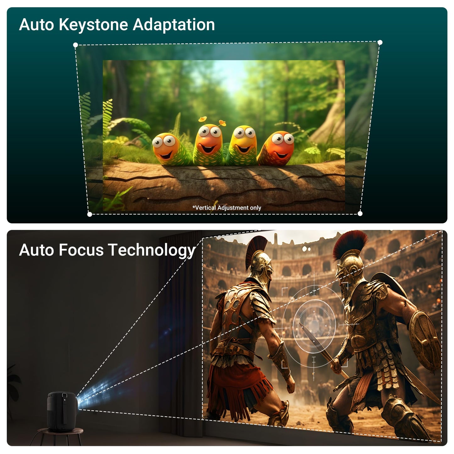(Open Box) ZEBRONICS PIXAPLAY 22, Smart Projector, 3400 Lumens, 4K Support,160 Inch Screen Size, Supports Bluetooth, HDMI, USB, WiFi, 720p Native, Powerful Speaker, Electronic Focus, APP Support, Miracast