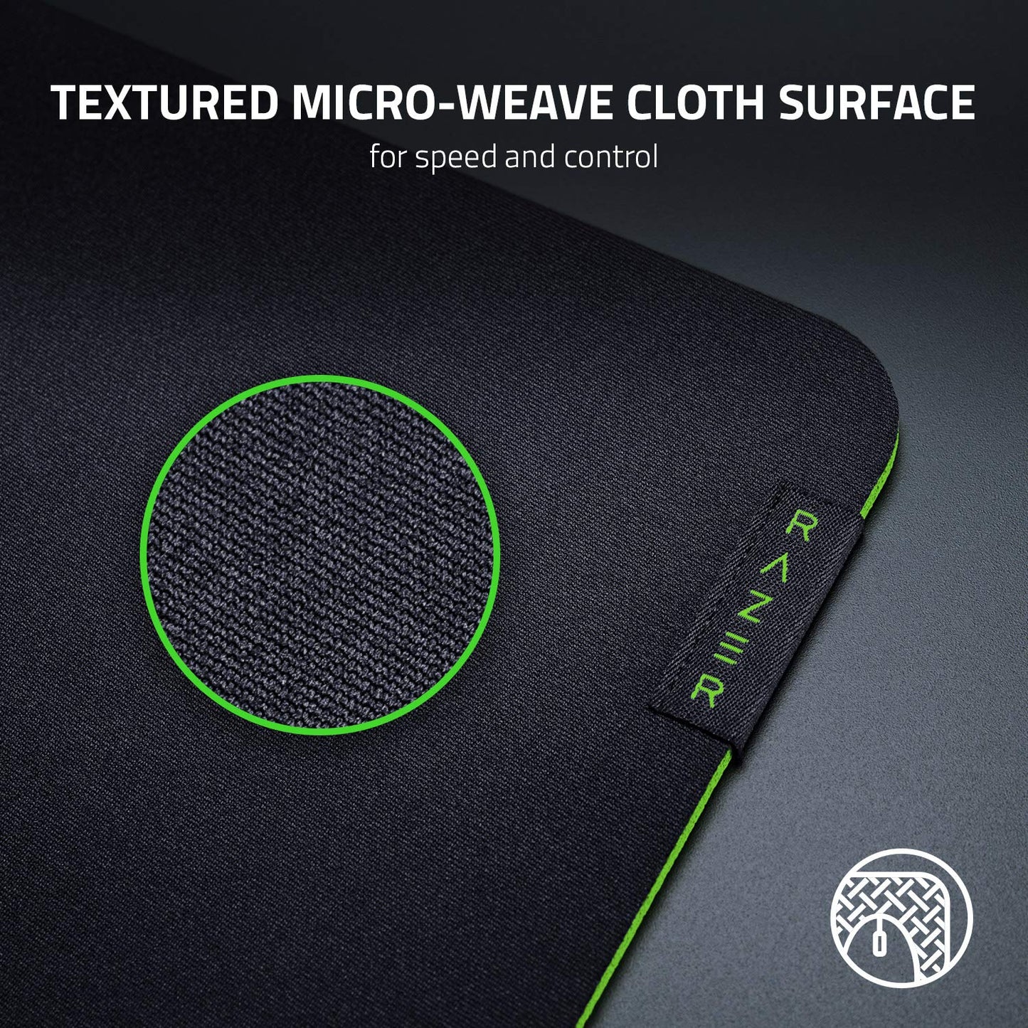 (OPEN BOX)Razer Strider - L Multilayer Synthetic Leather, Foam Padding, Head Cushion, Height Adjustable, Black/Green (RZ02-03810200-R3M1)