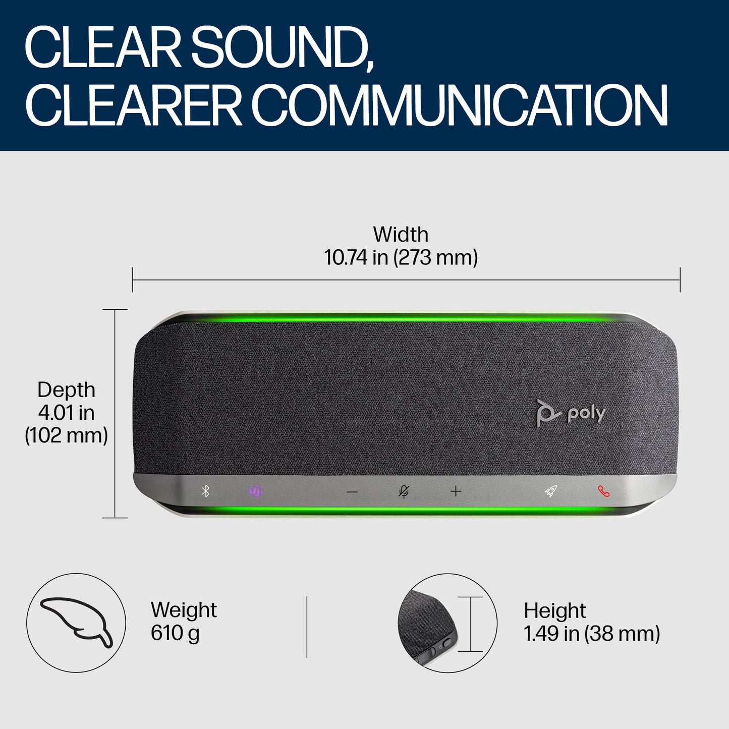 (Open Box)Poly Sync 40 Microsoft Teams USB-A, USB-C & Bluetooth Smart Speakerphone 216875-01