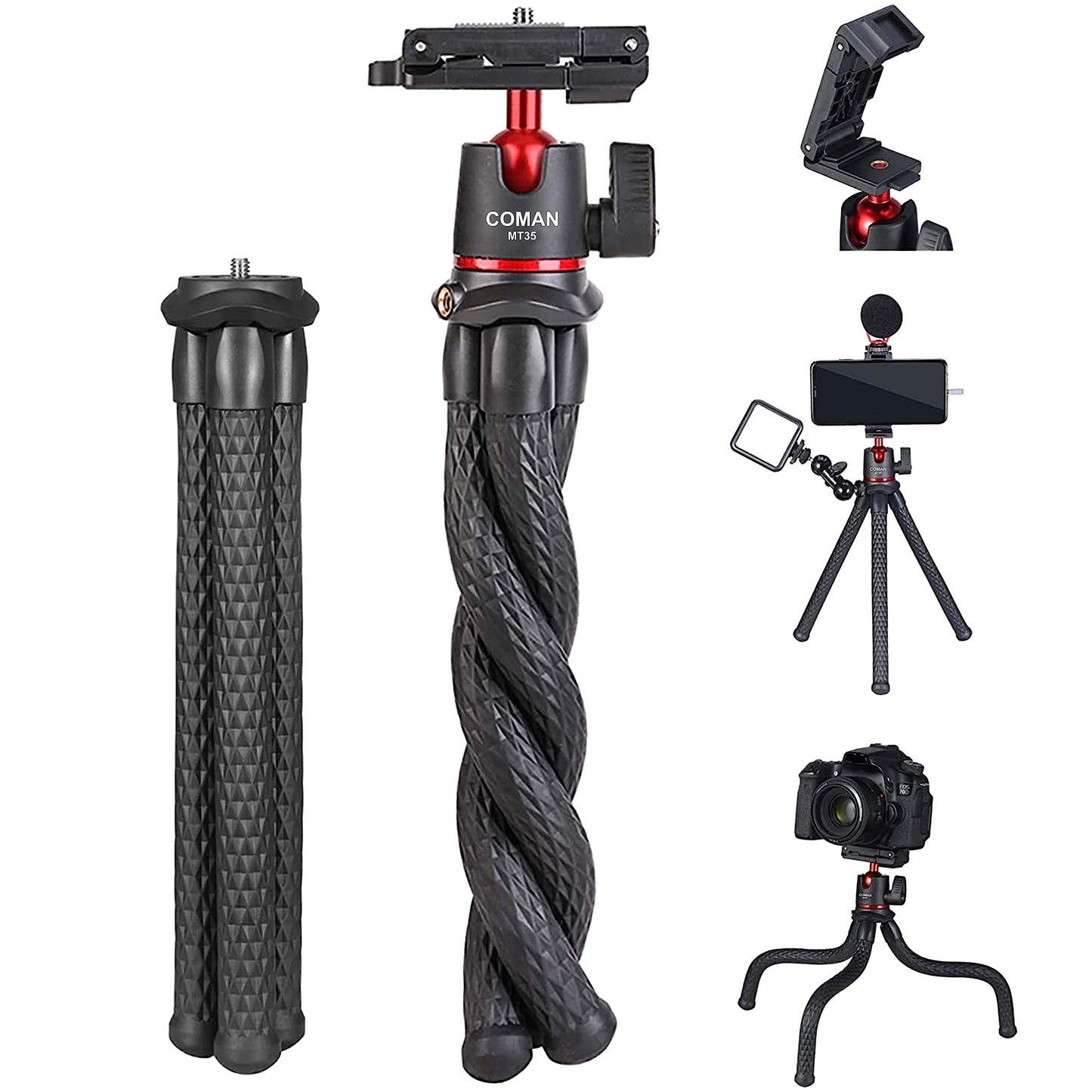 (Open Box) Adofys 70” Aluminium Camera Tripod with Travel Bag and Phone Holder |Operating Height: 70 inch | Maximum Load Capacity up to 5kg | Compatible with All Cameras, Cell Phones, Projector, Webcam