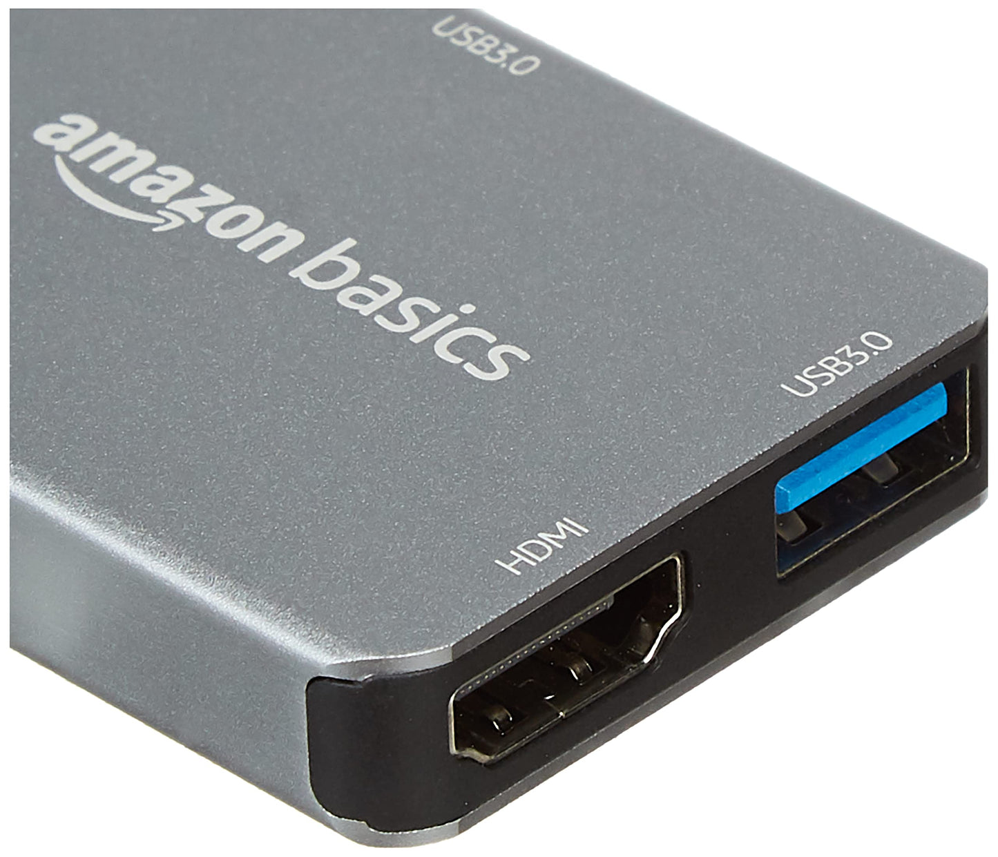 (Open Box) amazon basics 4-in-1 USB Type C Adapter (Grey) Port