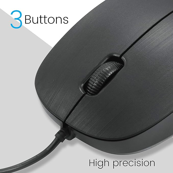 (Open Box) Zebronics Zeb-Power Wired USB Mouse, 3-Button, 1200 DPI Optical Sensor, Plug & Play, for Windows/Mac