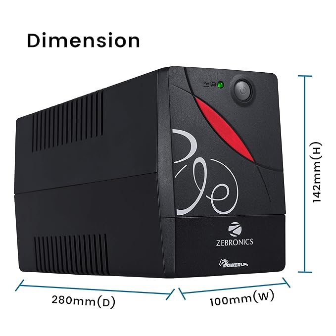 (Open Box) ZEBRONICS Zeb-U725 600VA UPS for Desktop/PC/Computers (not for Routers) with Automatic Voltage Regulation, Black