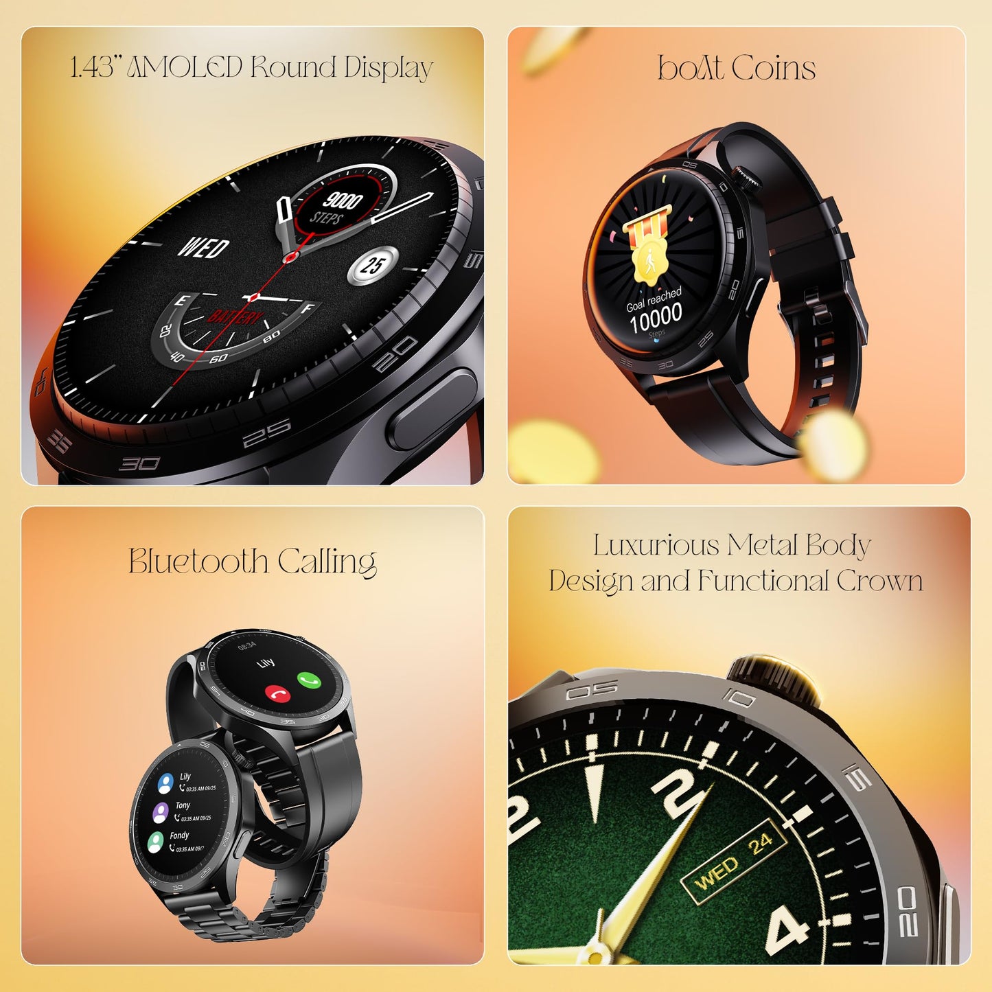 (Without Box)boAt Wave Call Smart Watch, Smart Talk w/Advanced Dedicated Bluetooth Calling Chip, 1.69 HD Display w/ 550 NITS & 70% Color Gamut, 150+ Watch Faces, Multi-Sport Modes,HR,SpO2(Caribbean Green)
