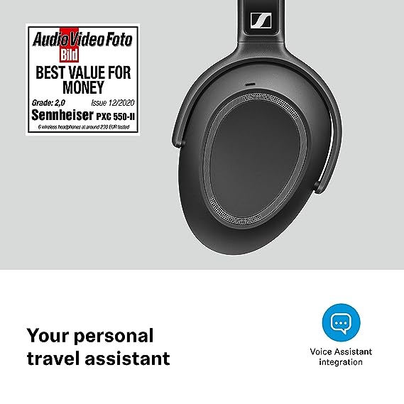 (OPEN BOX) Sennheiser PXC 550-II Wireless Over The Ear Headphone with Mic (Black)