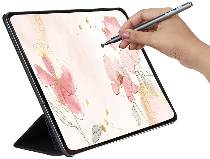 (Open Box) Amazon Basics Capacitive Stylus Pen for iOS&Android Touchscreen Devices,Fine Point Disc Tip,Lightweight Metal Body with Magnetic Cover,(Grey) Tablet