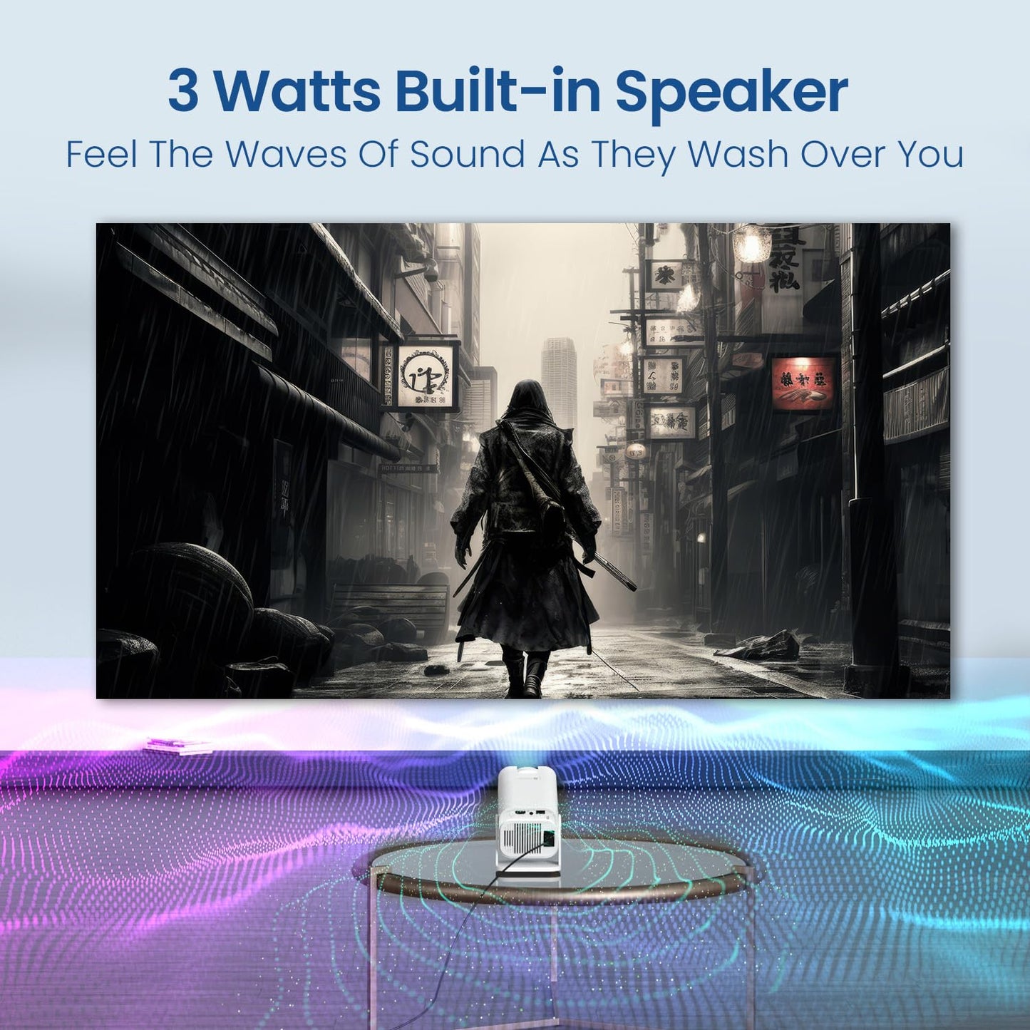 (Open Box) Portronics Beem 440 Smart LED Projector with 720p HD Resolution, Rotatable Design, Built-in Streaming Apps (Netflix, Prime Video, Hotstar), 2000 Lumens, Screen Mirroring, 3 Watts Speaker (White)