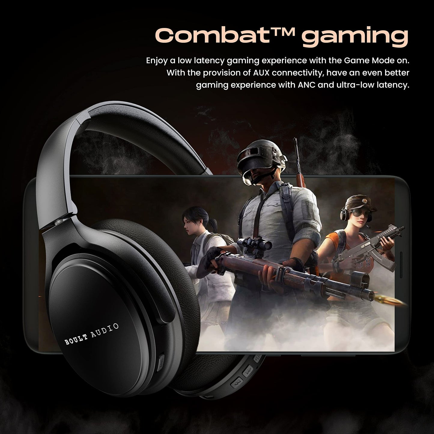 (Open Box) Boult Audio Bass Buds Q2 Lightweight Stereo Wired Over Ear Headphones Set with Mic with Deep Bass, Comfortable Ear Cushions, & Long Cord (Black)