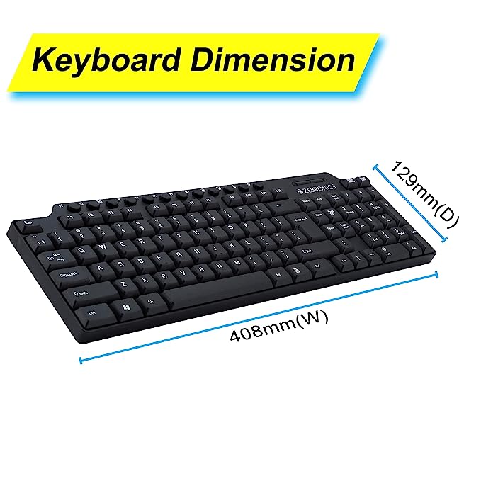 (Open Box) Zebronics ZEB-KM2100 Multimedia USB Keyboard Comes with 114 Keys Including 12 Dedicated Multimedia Keys & with Rupee Key (Black)