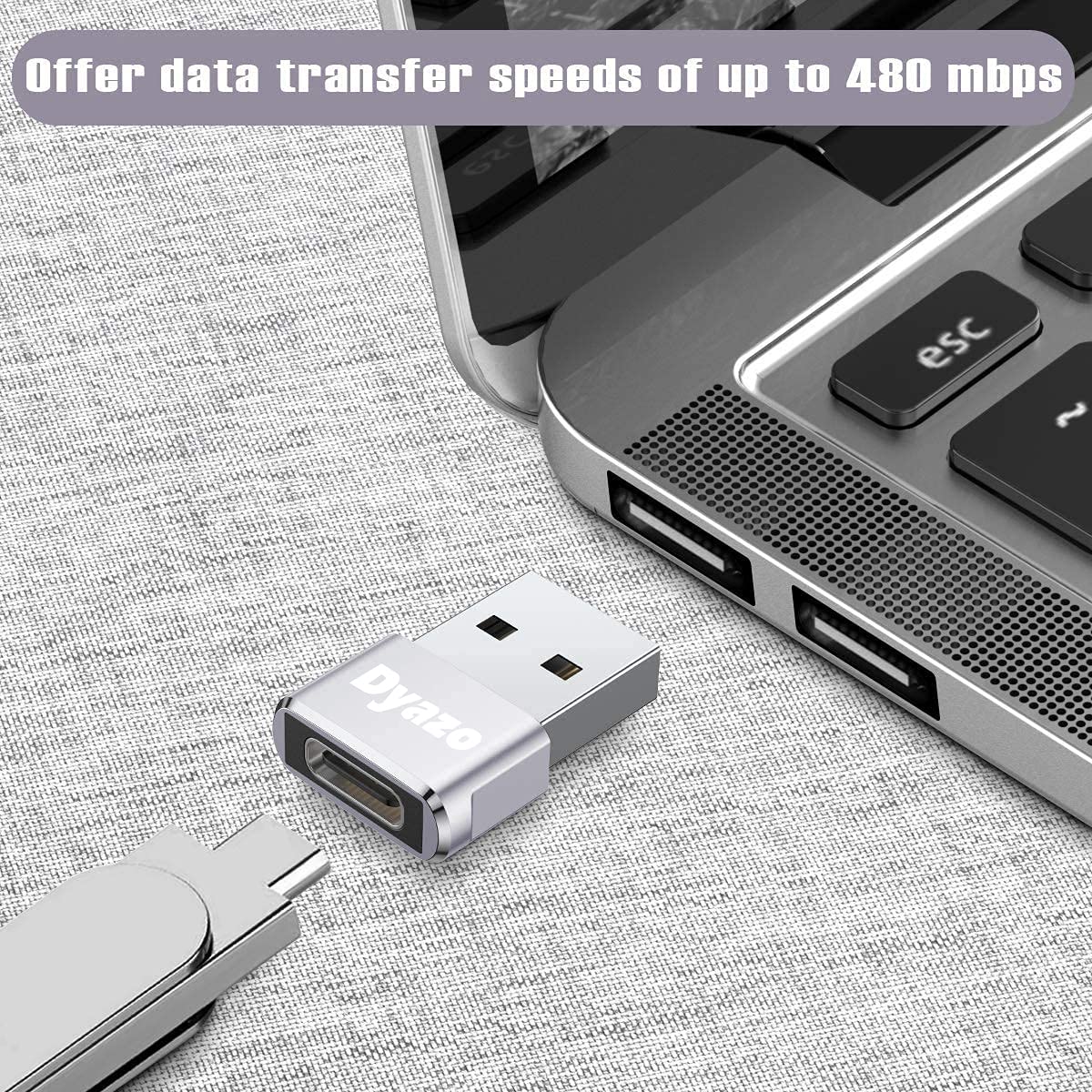 (Open Box) Dyazo Aluminium Portable High Speed Micro USB to USB A Female OTG Adapter/Converter Compatible with Samsung S6 Edje S7 Edge S4 LG G4, Mouse, Keyboard, Flash Drive All Micro O.T.G Enable Devices
