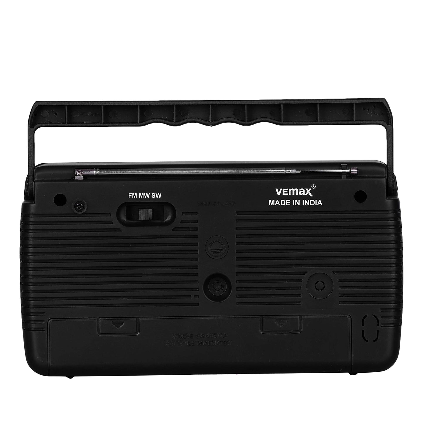 (Open Box) Vemax Base 3-Band (FM/AM/MW) Portable Radio (Black)