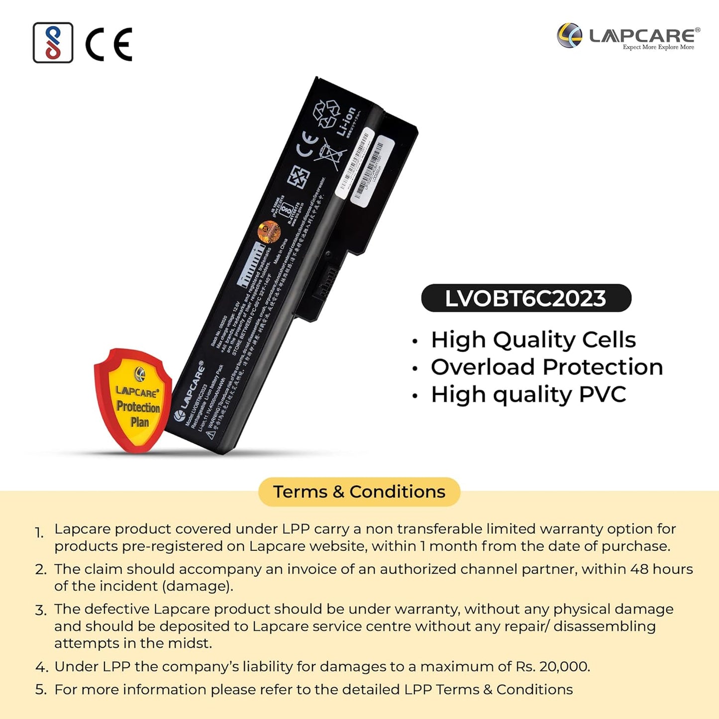 (Open Box) Lapcare Laptop Battery for Lenovo 3000 G430 G450 G530 Series