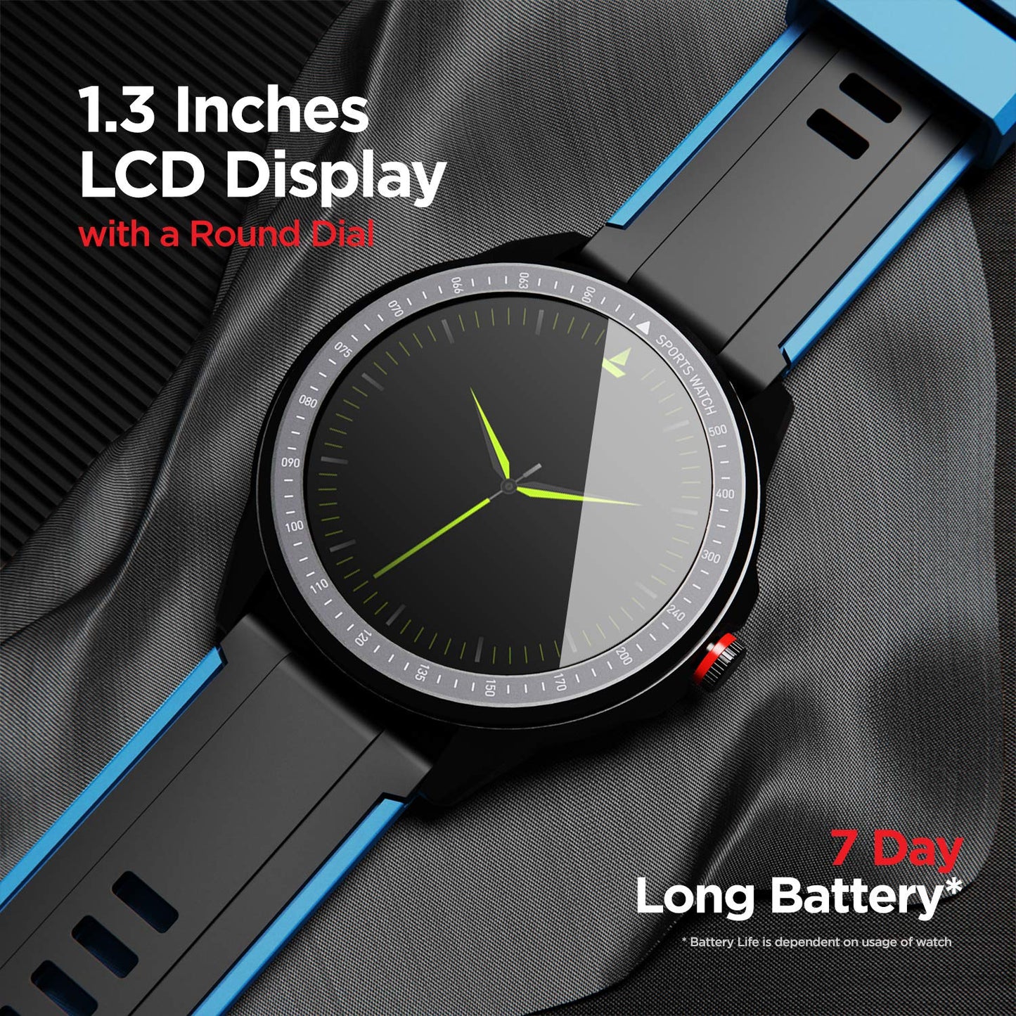 (Without box)boAt Lunar Orb w/ 1.45" (3.6 cm) AMOLED Display, BT Calling, DIY Watch Face Studio, Coins, Crest App Health Ecosystem, Live Cricket & Football Scores, IP67, Smart Watch for Men & Women(Active Black)