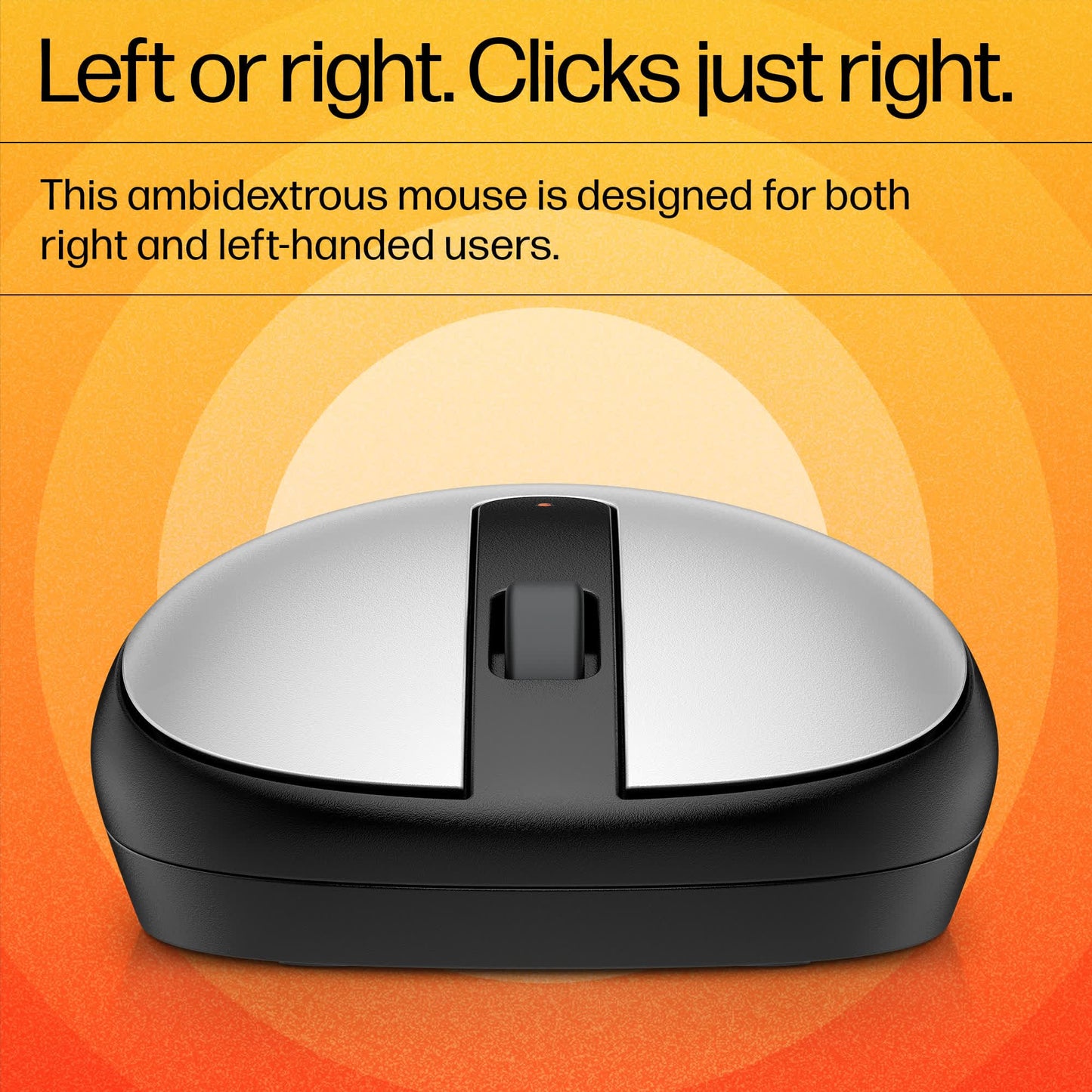 (Open Box) HP 240 Bluetooth Mouse/Ambidextrous; Compact Size; Portable Mouse/Red Optical Tracking/1600 dpi/3 Years Warranty/Pike Silver (43N04AA)