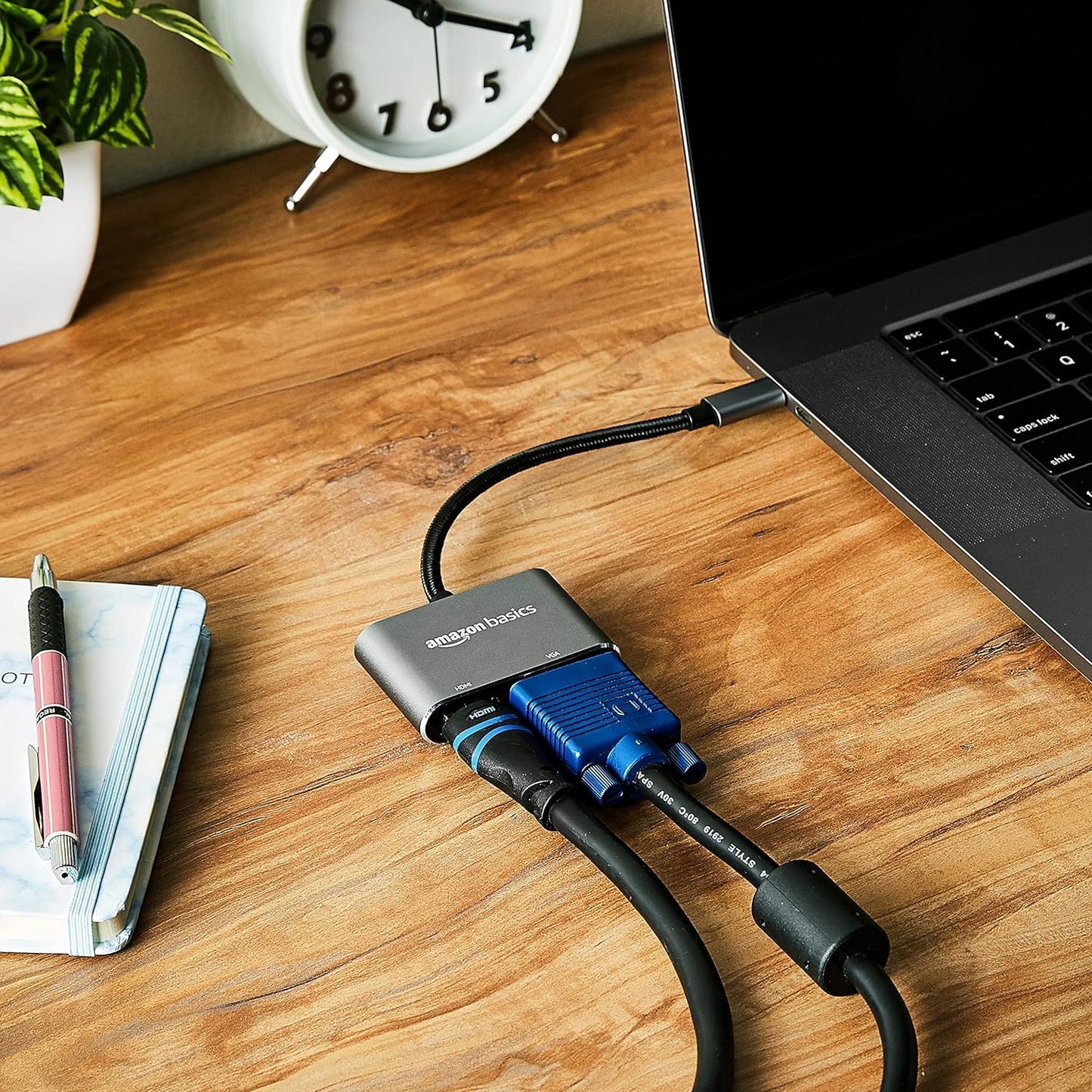 (Open Box) Amazon Basics 4 Port Superspeed USB 3.0 Hub with Charging Function and 15 CM Built-in Cable (Grey)