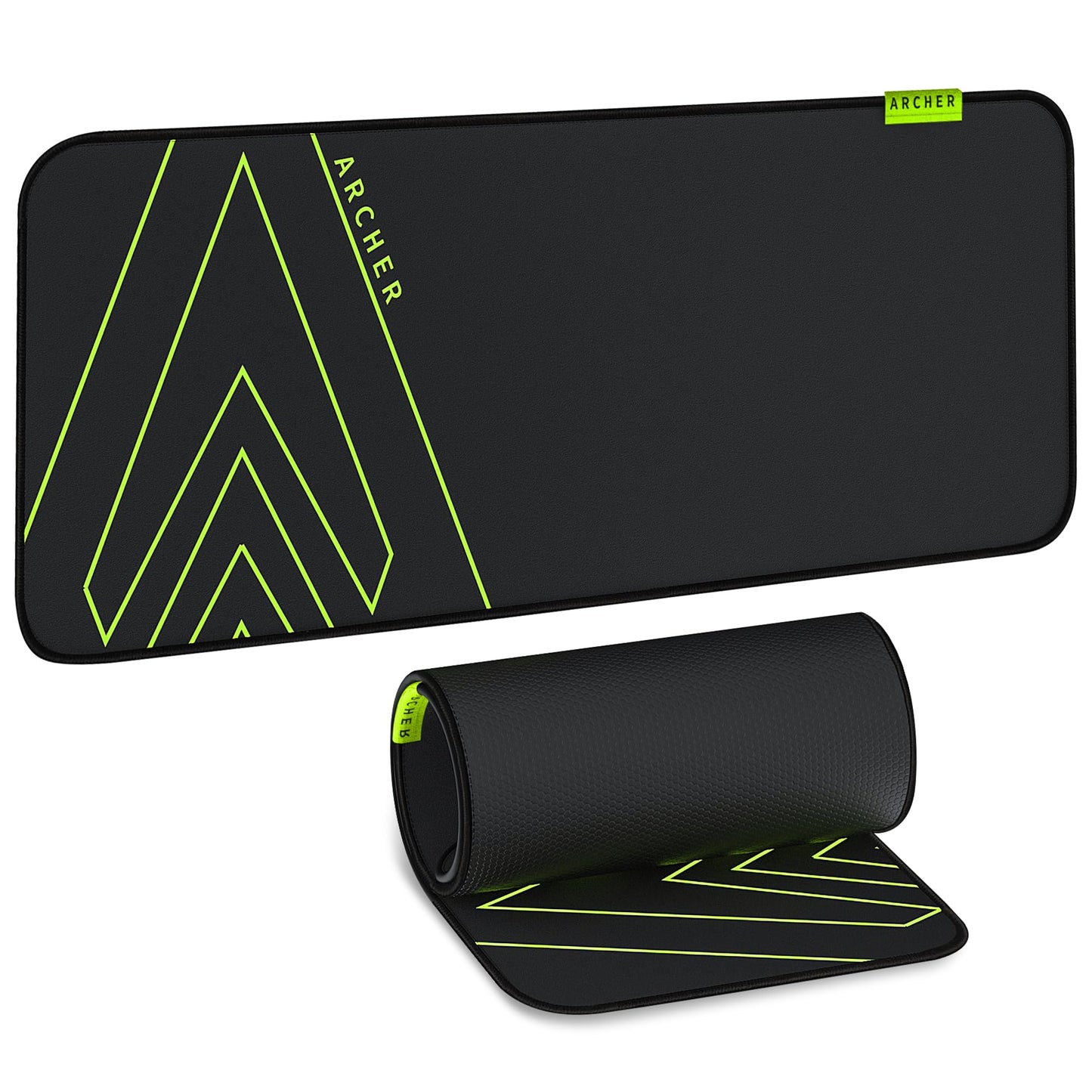 (Open Box) Archer Tech Lab Quiver 400 Gaming Mousepad, 16 RGB Strip Design, Touch Control, High Speed+Low Friction Jacquard Cloth Surface, Fruit Grain Anti Skid Base, Water-Resistant, Extra Ports, Portable