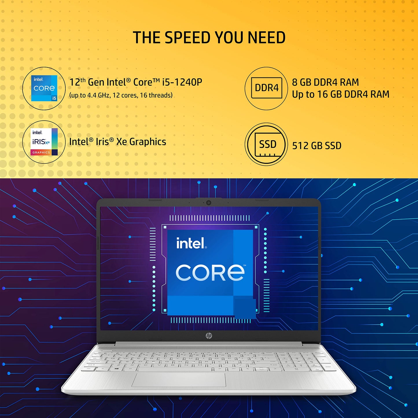 (BRAND REFURBISHED)HP Laptop 15, 12th Generation Intel® Core i5-1235U,15.6-inch(39.6 cm),FHD,8GB DDR4 RAM,1TB SSD,Intel Iris Xe Graphics, Backlit Kb,Dual Speakers,Win 11 + MSO'21,Natural Silver,1.69 kg,15s-fq5331TU