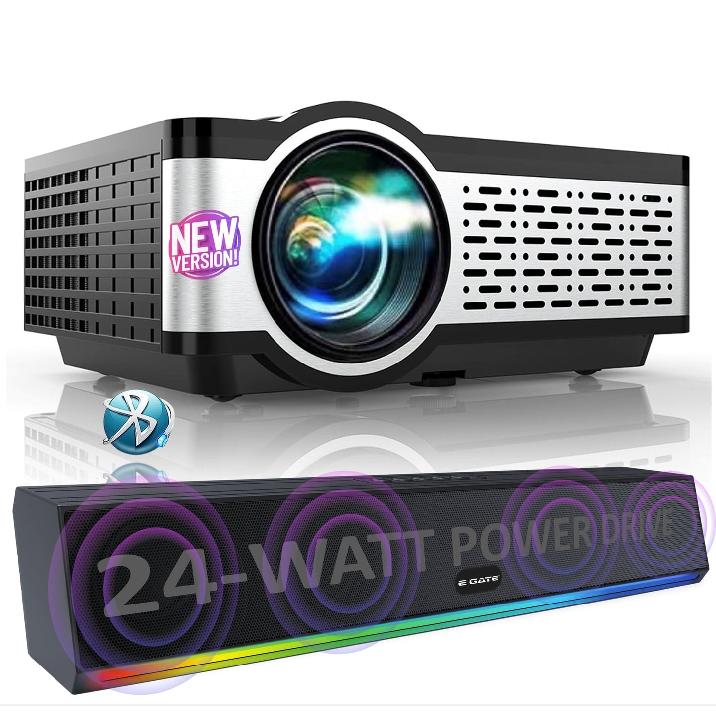 (Open Box) Egate K9 Pro-Max Android FHD 1080p LED Projector,