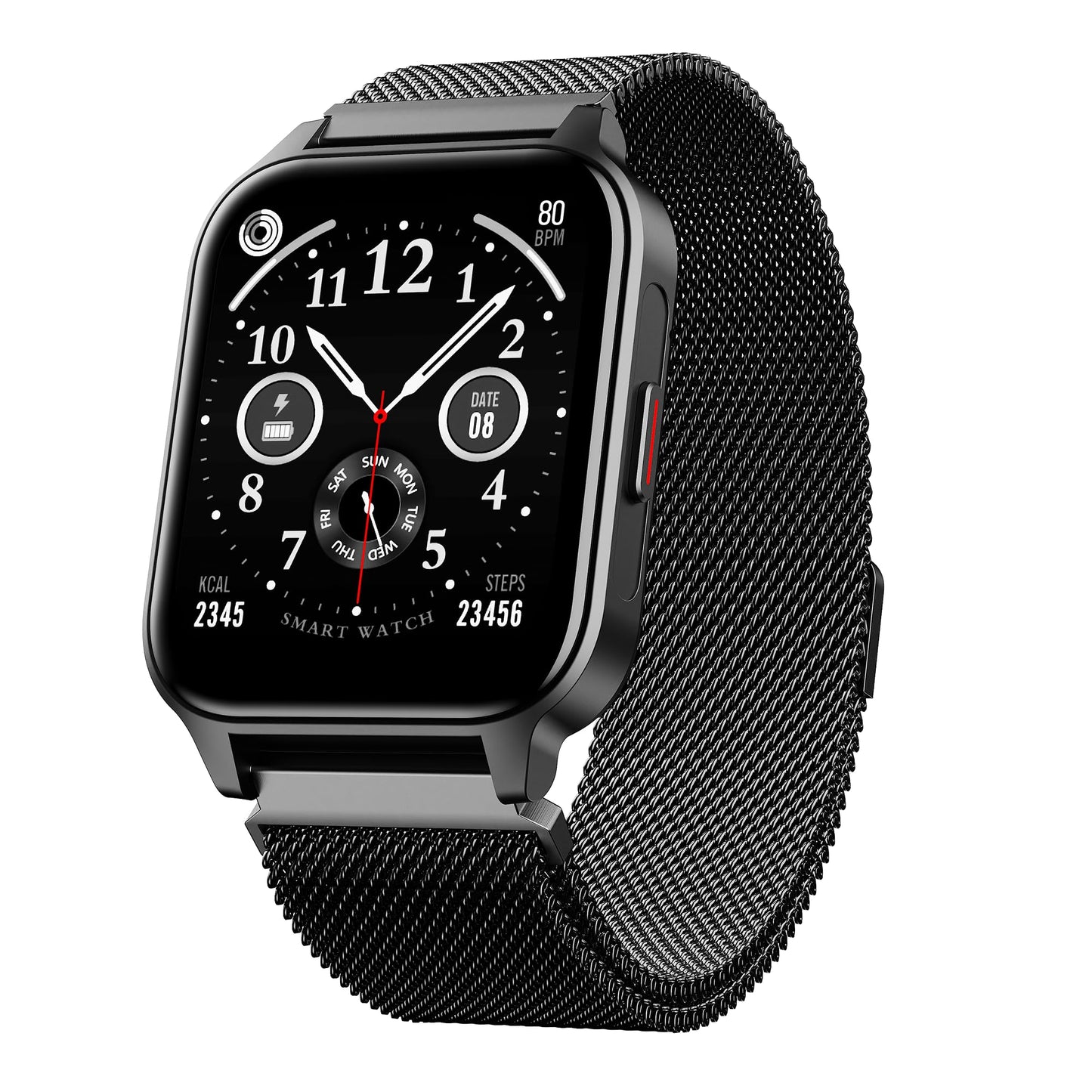 (Open Box) boAt Wave Call 2 Plus Smart Watch w/Bilingual Support (Hindi/English), 1.96”(4.97 cm) HD Display, BT Calling, 100+Sports Modes, Animated Watch Faces, Voice Assistant(Metal Black)
