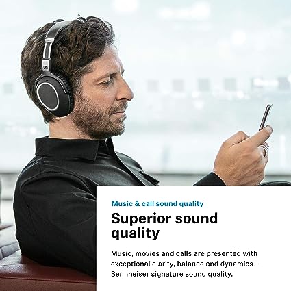 (OPEN BOX) Sennheiser PXC550 Bluetooth Wireless Over Ear Headphones with Mic (Black)