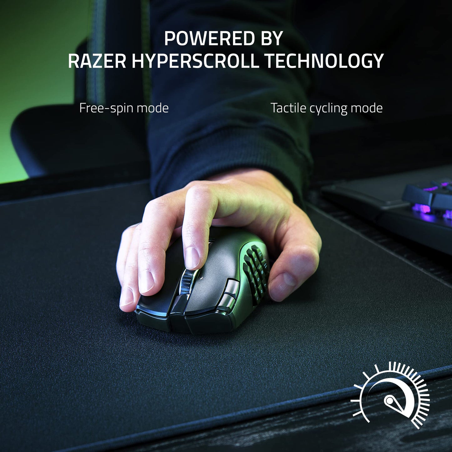 (OPEN BOX)Razer Naga V2 HyperSpeed Wireless MMO Gaming Mouse: 19 Programmable Buttons - HyperScroll Technology - Focus Pro 30K Optical Sensor - Mechanical Mouse Switches Gen2 -RZ01-03600100-R3A1