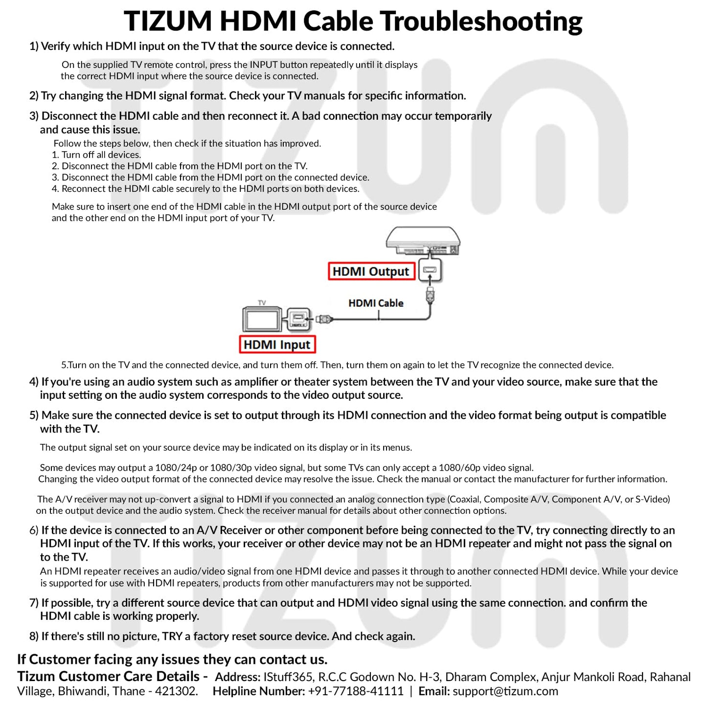 (Open Box)Tizum Flat HDMI 1.8 M HDMI Cable - Cable for Television, DVD Player