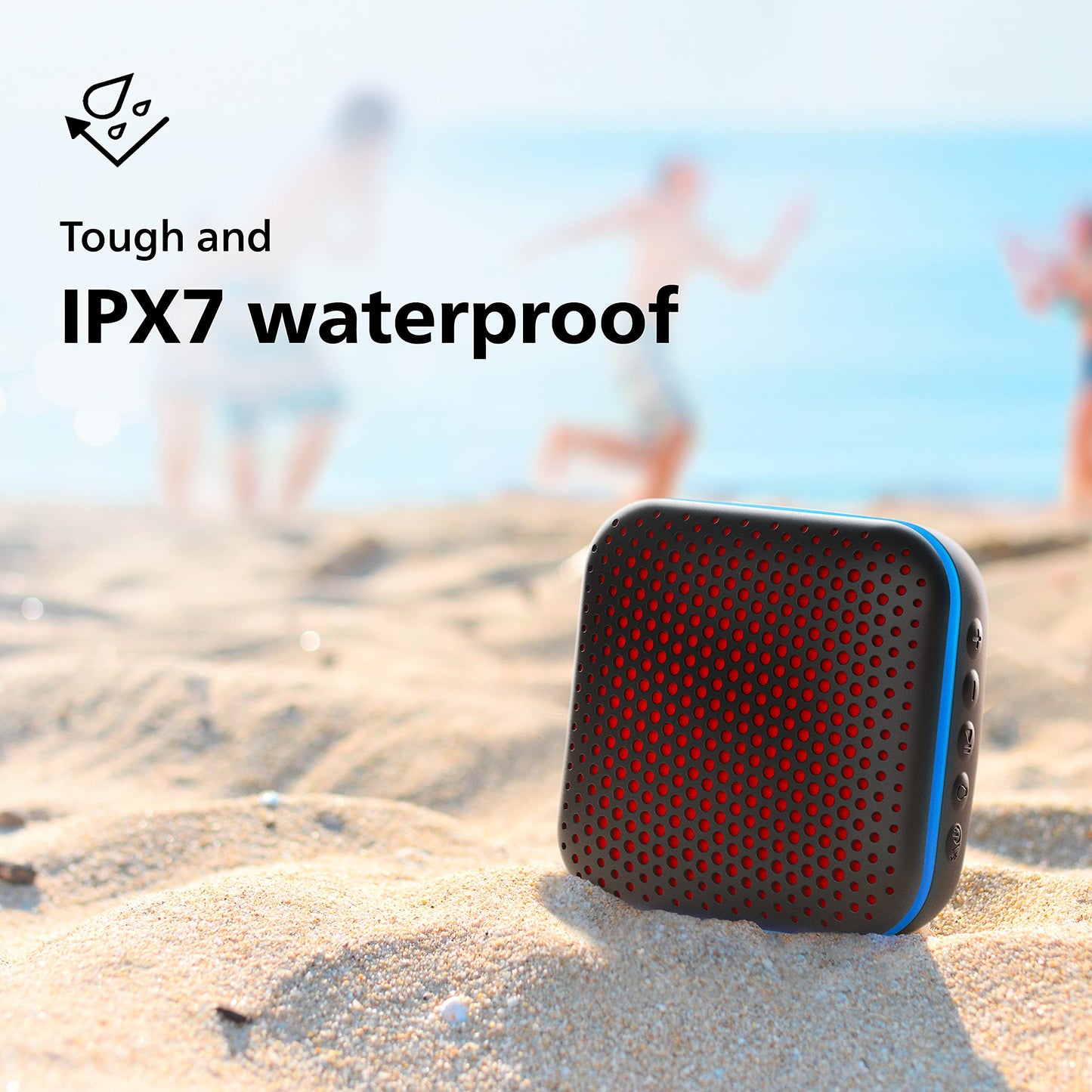 (Open Box) Philips Audio Bluetooth Speaker TAS2505B, 6W with LED Lights (Built-in Microphone, Durable and IPX7 Waterproof, 10 Hours’ Playback Time, 20-m Range) Black
