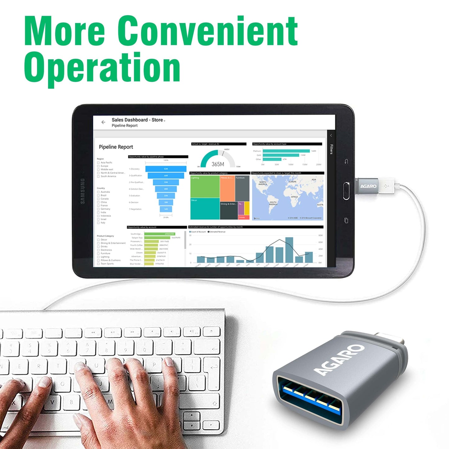 AGARO Micro USB to USB A Female OTG Adapter- (Metallic Grey)