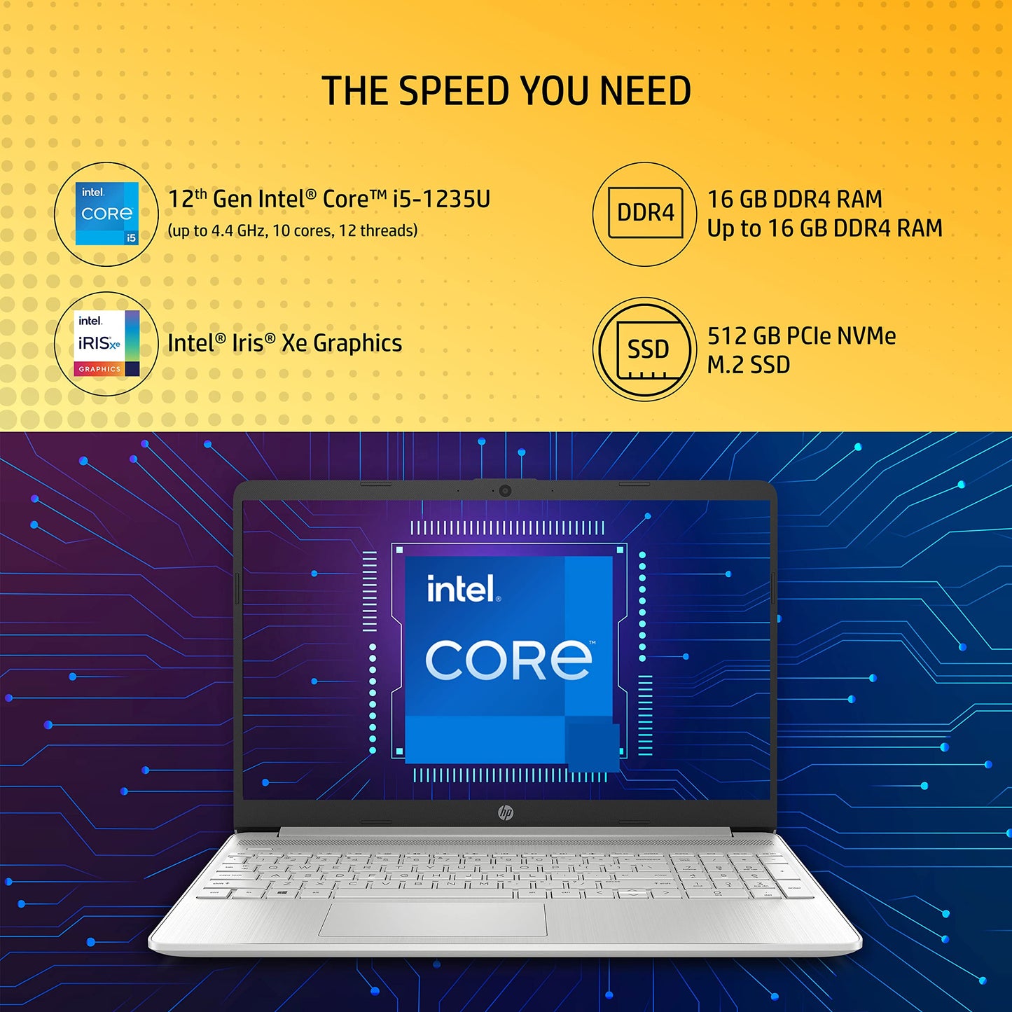 (BRAND REFURBISHED)HP Laptop 15, 12th Generation Intel® Core i5-1235U,15.6-inch(39.6 cm),FHD,8GB DDR4 RAM,1TB SSD,Intel Iris Xe Graphics, Backlit Kb,Dual Speakers,Win 11 + MSO'21,Natural Silver,1.69 kg,15s-fq5331TU