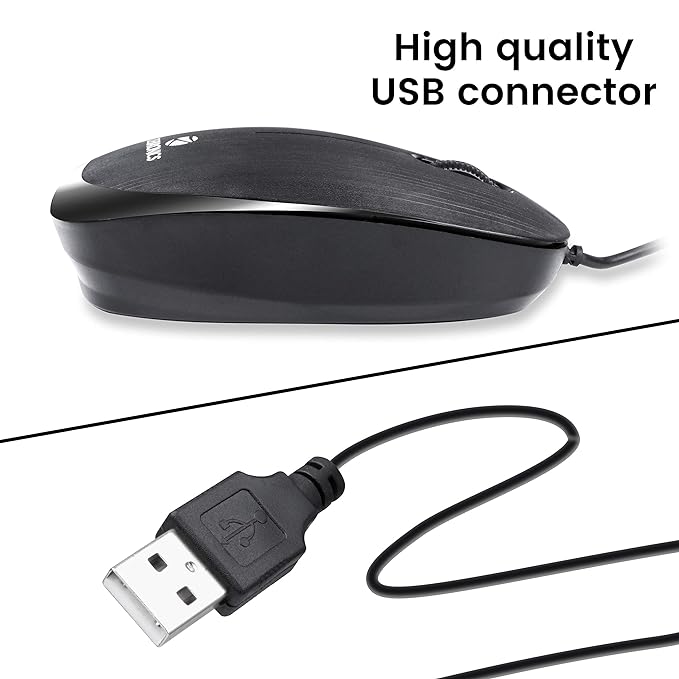 (Open Box) Zebronics Zeb-Power Wired USB Mouse, 3-Button, 1200 DPI Optical Sensor, Plug & Play, for Windows/Mac