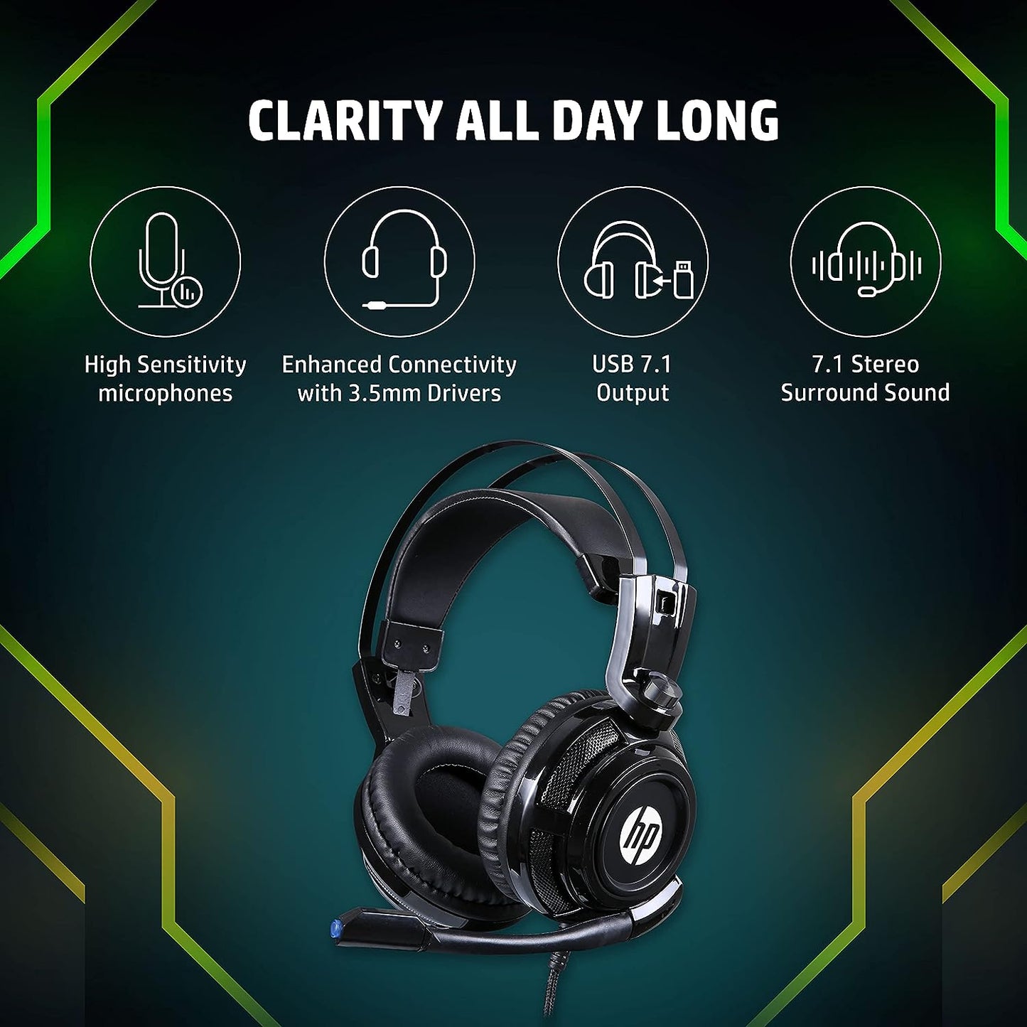 (Open Box) HP H200GS Gaming Wired Headset (Black, On the Ear)