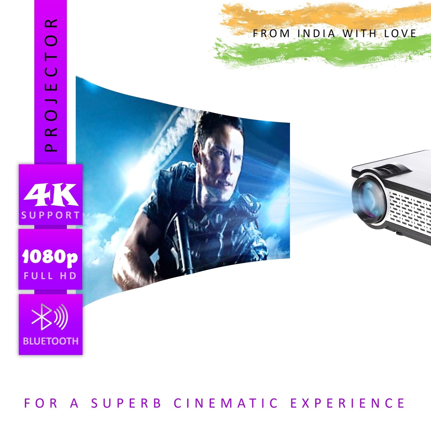 (Open Box) Egate K9 Pro-Max Android FHD 1080p LED Projector,
