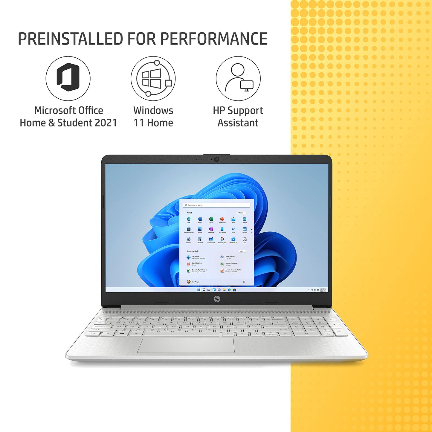 (BRAND REFURBISHED)HP Laptop 15, 12th Generation Intel® Core i5-1235U,15.6-inch(39.6 cm),FHD,8GB DDR4 RAM,1TB SSD,Intel Iris Xe Graphics, Backlit Kb,Dual Speakers,Win 11 + MSO'21,Natural Silver,1.69 kg,15s-fq5331TU